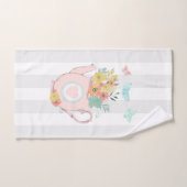 Roze theepot met bloemen en vlinders bad handdoek (Handdoek)