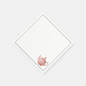 Roze theepot servet (Hoek)