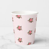 Roze Theerozen Papieren Bekers (Achterkant)