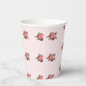 Roze Theerozen Papieren Bekers (Rechts)