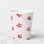 Roze Theerozen Papieren Bekers (Voorkant)