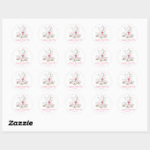 Roze Theeset Bruids Thee Stickers (Vel)
