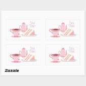 Roze theeset thema Sticker (Vel)