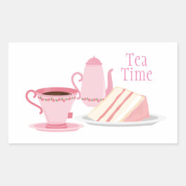 Roze theeset thema Sticker