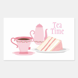 Roze theeset thema Sticker