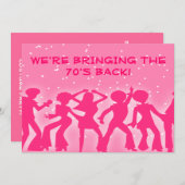 Roze thema 70 van het Disco-thema Kaart (Voorkant / Achterkant)