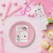 Roze thema  Alice in Wonderland Tea Party Papieren Bordje (Feest)