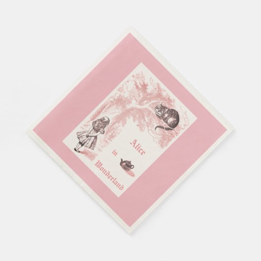 Roze thema  Alice in Wonderland Tea Party Servet (Hoek)