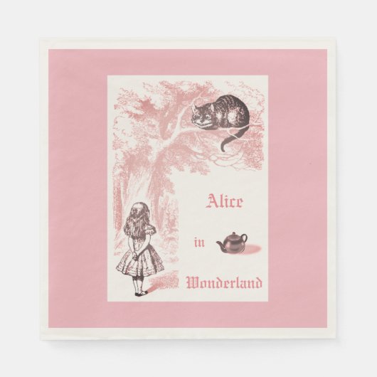 Roze thema  Alice in Wonderland Tea Party Servet (Voorkant)