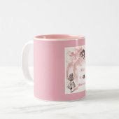 Roze Thema  Alice in Wonderland Tweekleurige Koffiemok (Voorkant links)