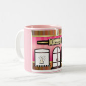 Roze Thema Bakkerij Paris Franse Patisserie Mok (Voorkant links)