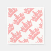 Roze thema English Royal Crown Paper Napkins Servet (Voorkant)