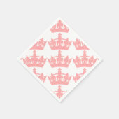 Roze thema English Royal Crown Paper Napkins Servet (Hoek)