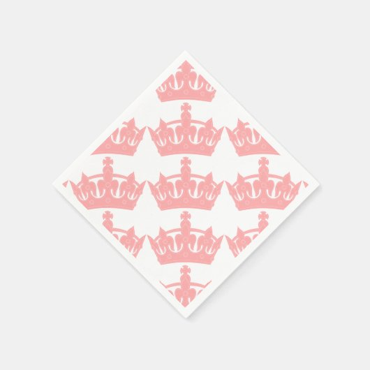 Roze thema English Royal Crown Paper Napkins Servet (Hoek)