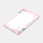 Roze thema Floral Notitieblok Post-it® Notes (Schuin)