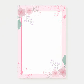 Roze thema Floral Notitieblok Post-it® Notes