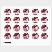 Roze Thema Gelukkig Feestdagen Sticker (Vel)