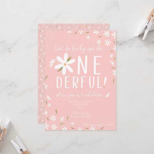 Roze thema is niet dat ze de nederige verjaardag u kaart (Voorkant / Achterkant in situ)