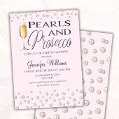 Roze Thema Parels en Prosecco Vrijgezellenfeest Kaart