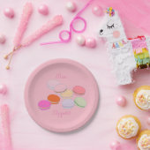 Roze thema Parijs Frans Macaron Bon Appetit Papieren Bordje (Feest)