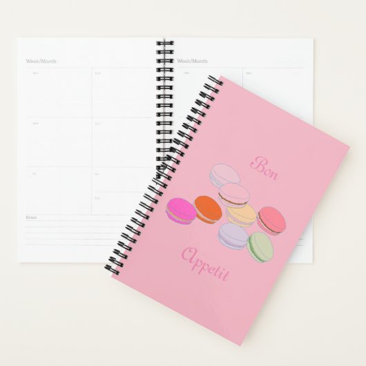 Roze thema Parijs Frans Macaron Bon Appetit Planner (Display)
