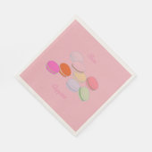 Roze thema Parijs Frans Macaron Bon Appetit Servet (Hoek)