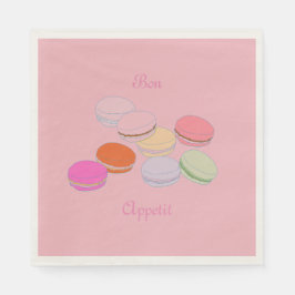 Roze thema Parijs Frans Macaron Bon Appetit Servet