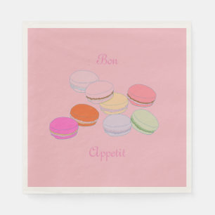 Roze thema Parijs Frans Macaron Bon Appetit Servet