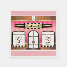Roze Thema Parijs Franse Banketbakkerij Papieren S Servet