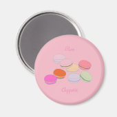 Roze thema Parijs Franse Macaron Bon Appetit Magne Magneet (Voorkant / Achterkant)