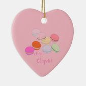 Roze Thema Paris Frans Macaron Smakelijk Keramisch Ornament (Rechts)