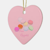 Roze Thema Paris Frans Macaron Smakelijk Keramisch Ornament (Links)
