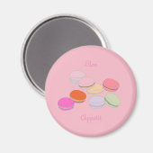 Roze Thema Paris Franse Macaron Bon Appetit Magnet (Voorkant / Achterkant)