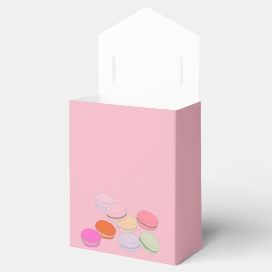 Roze Thema Paris Franse Macaron Favor Box Bedankdoosjes (Geopend)