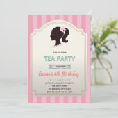 Roze thema pop verjaardagsuitnodiging kaart (Staand voorkant)