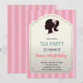 Roze thema pop verjaardagsuitnodiging kaart (Voorkant / Achterkant)