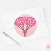 Roze thema skydive fanatieke venster stickers (Envelop)