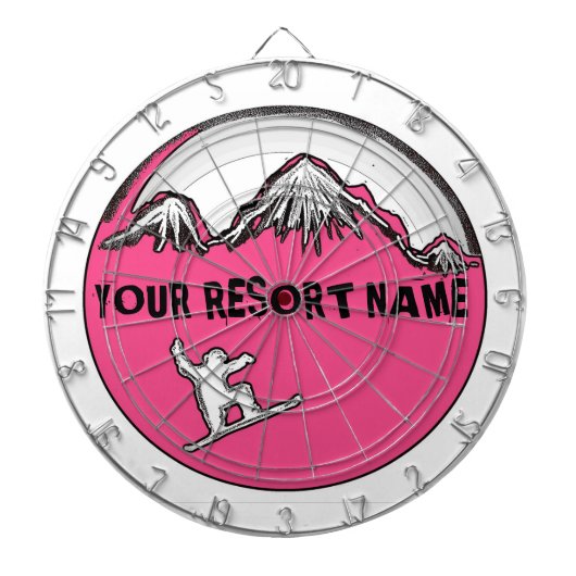  roze thema snowboard dart board dartbord (Voorkant)