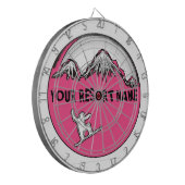  roze thema snowboard dart board dartbord (Voorkant Links)