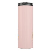 Roze thermobeker met afstudeervogel thermosbeker (Achterkant)