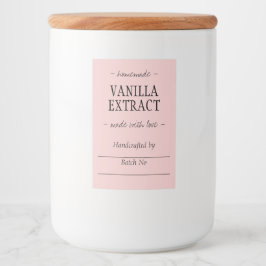 Roze Thuisgemaakte Ambachtelijke Vanille-Extract Voedselcontainer Etiket