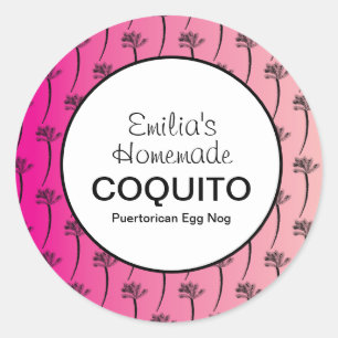 Roze Thuisgemaakte Coquito Recept Drank Tropisch Ronde Sticker