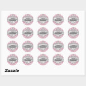 Roze Tiara & Damast Quinceanera Sticker (Vel)