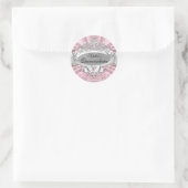 Roze Tiara & Damast Quinceanera Sticker (Tas)