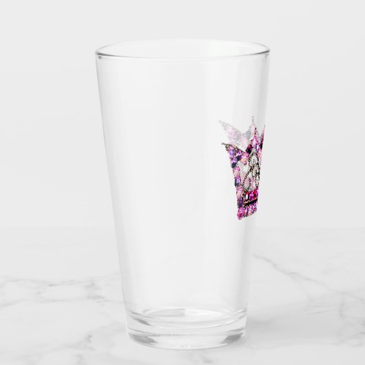 "Roze Tiara" Glas (Rechts)
