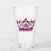 "Roze Tiara" Glas (Voorkant)