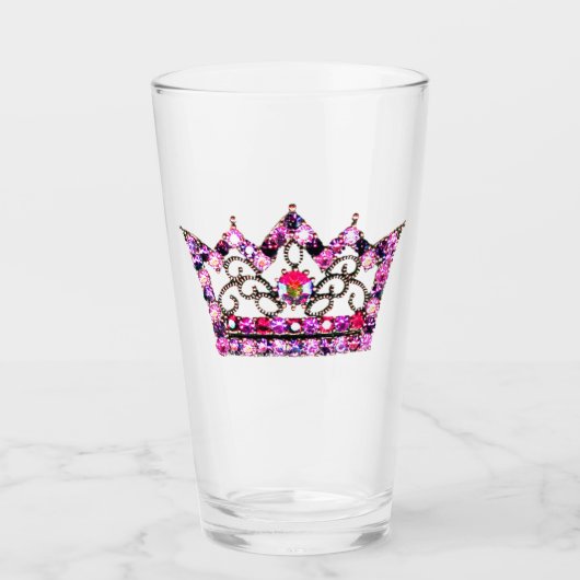 "Roze Tiara" Glas (Voorkant)