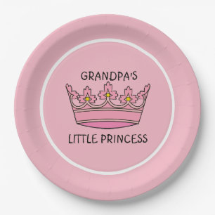 Roze Tiara Grandpa's kleine prinses Papieren Bordje