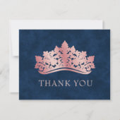 Roze Tiara kroon Elegante Quinceanera Bedankkaart (Voorkant)