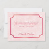 Roze Tiara kroon Elegante Quinceanera Bedankkaart (Achterkant)